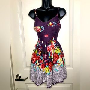 Purple Florals Styled Dress